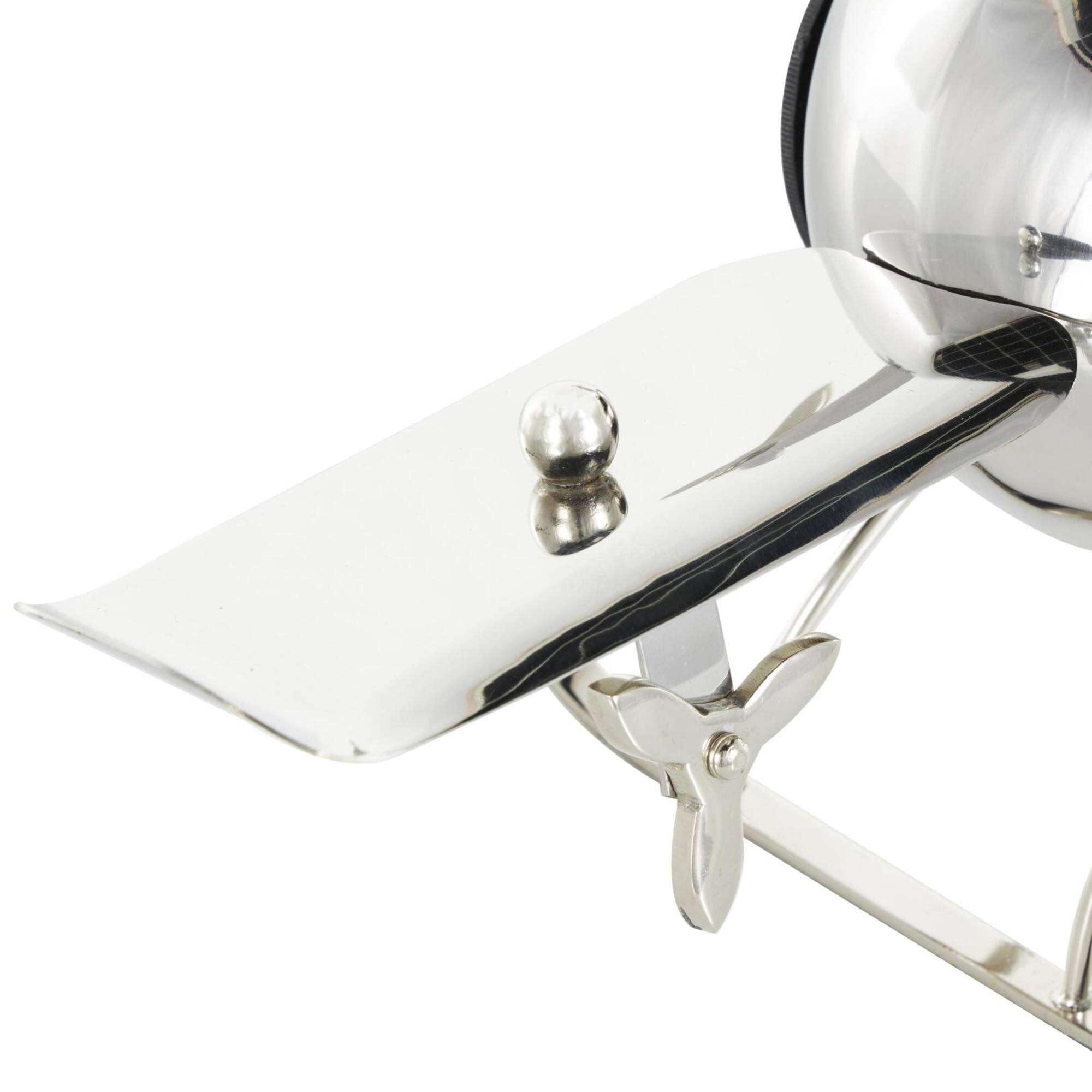 19" Silver Stainless Steel Decorative Airplane Clock